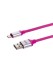 Дата-кабель, ДК 21, USB - Lightning, 1 м, силиконовая оплетка, розовый, TDM