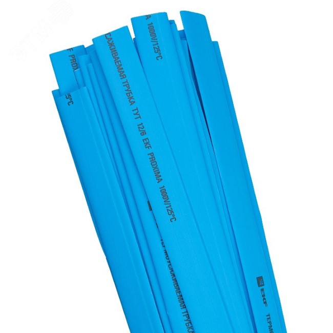 Трубка термоусаживаемая ТУТ нг 8/4 синяя в отрезках по 1м EKF PROxima