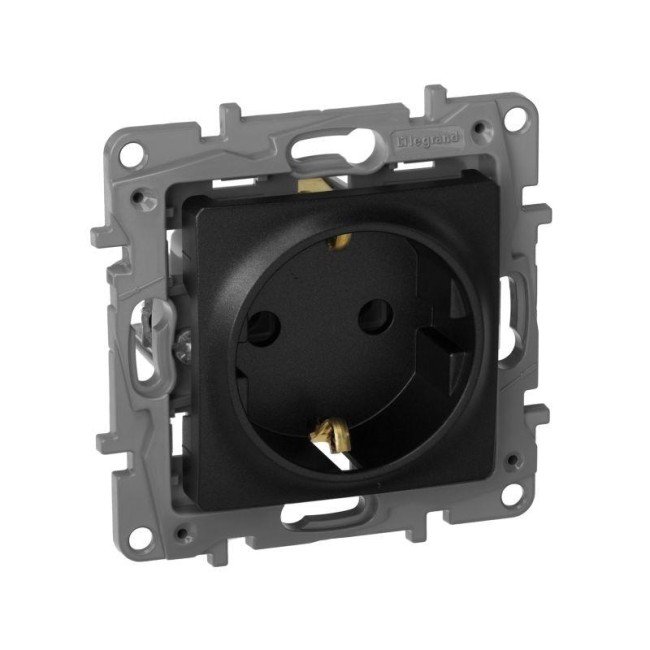 Розетка 1-м СП Etika 16А IP20 250В 2P+E с заземл. немецк. стандарт винтов. клеммы механизм антрацит IEK 672621 Розетка 1-м СП Etika 16А IP20 250В 2P+E с заземл. немецк. стандарт винтов. клеммы механизм антрацит IEK 672621