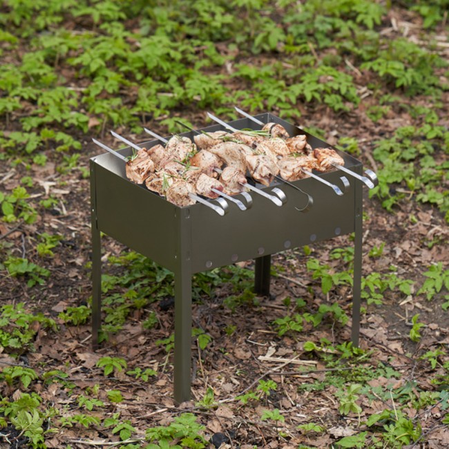 Мангал сборный походный 350х250х350мм, с 6 шампурами, в пленке СОКОЛ