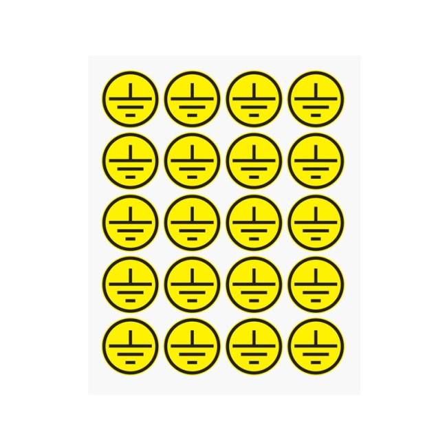 Наклейки знаки электробезопасности «Заземление» d - 20 мм REXANT (20шт на листе)