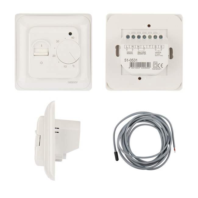 Терморегулятор механический R70XT с датчиком температуры пола и LED-индикатором 16А/5Вт REXANT