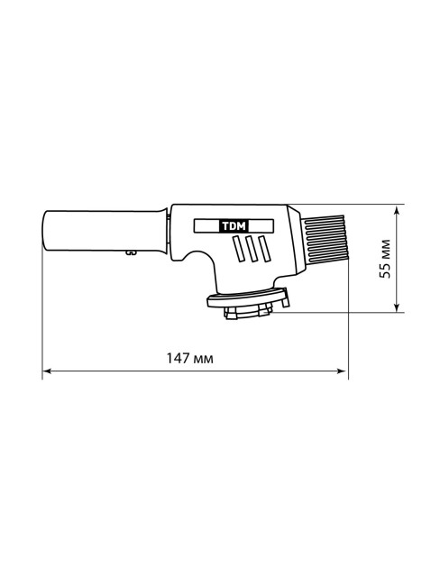 Горелка газовая, регулятор подачи, пьезоподжиг, бутан, блистер, 1 шт., "Рубин" TDM