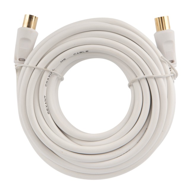 Шнур ТВ гнездо - ТВ штекер, 7м, белый REXANT Шнур ТВ гнездо - ТВ штекер, 7м, белый REXANT