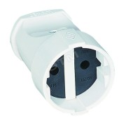 Штепсель 1 гнездо без заземления белый Штепсель 1 гнездо без заземления белый