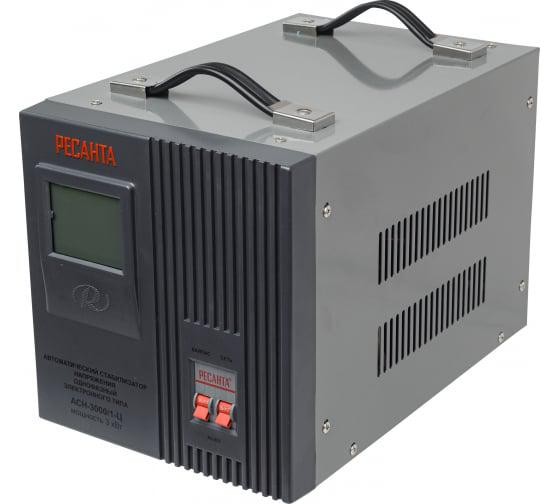 Стабилизатор напряжения АСН-3000/1-Ц 1ф 3кВт IP20 релейный Ресанта 63/6/5 Стабилизатор напряжения АСН-3000/1-Ц 1ф 3кВт IP20 релейный Ресанта 63/6/5