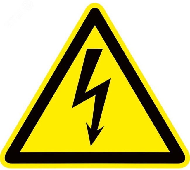 Знак пластик Опасность поражения электрическим током (Молния) W08 (150х150мм) PROxima