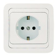 Mimoza Розетка с заземлением белая/белая