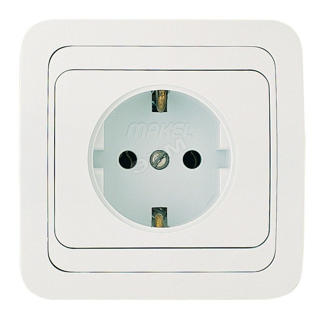 Mimoza Розетка с заземлением белая/белая