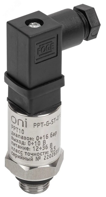 Преобразователь давления PPT10 0,5% 0-16Бар 0-10В G1/4 Mini 4-pin ONI