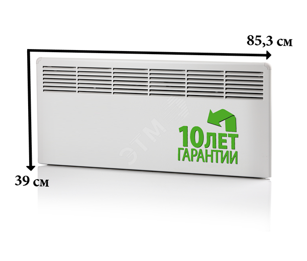 Конвектор 1000W с электронным термостатом IP21 389мм