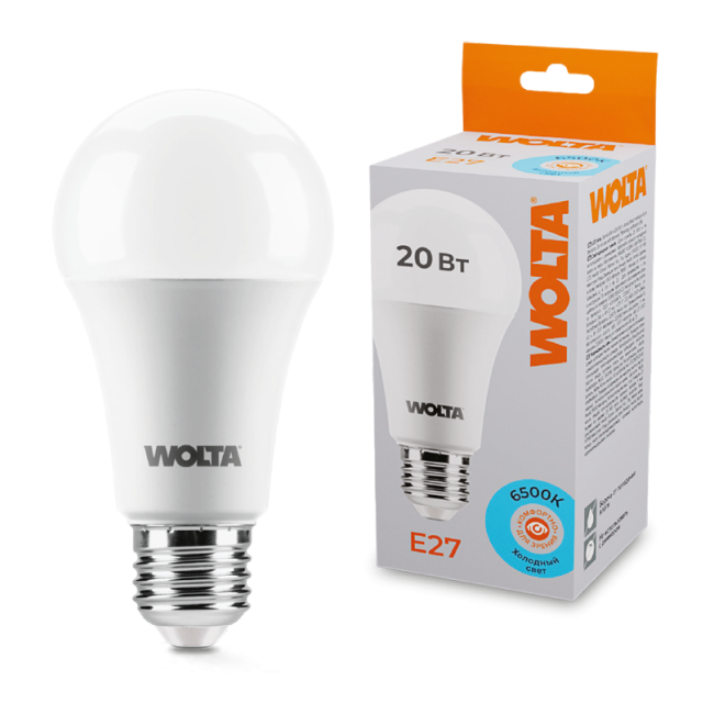 Светодиодная лампа WOLTA 25W65BL20E27 20Вт 6500К E27