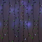 Гирлянда Светодиодный Дождь 2х4м, эффект мерцания, черный провод, 220В, диоды ЗЕЛЕНЫЕ, NEON-NIGHT (шнур питания в комплекте)