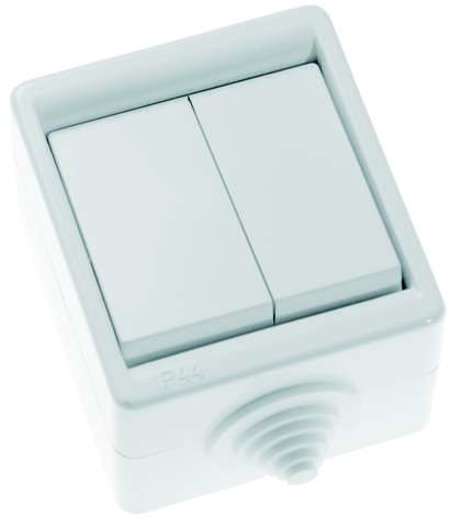 Выключатель 2-кл. ОП 10А IP44 А510-235 бел. Кунцево 5905 Выключатель 2-кл. ОП 10А IP44 А510-235 бел. Кунцево 5905