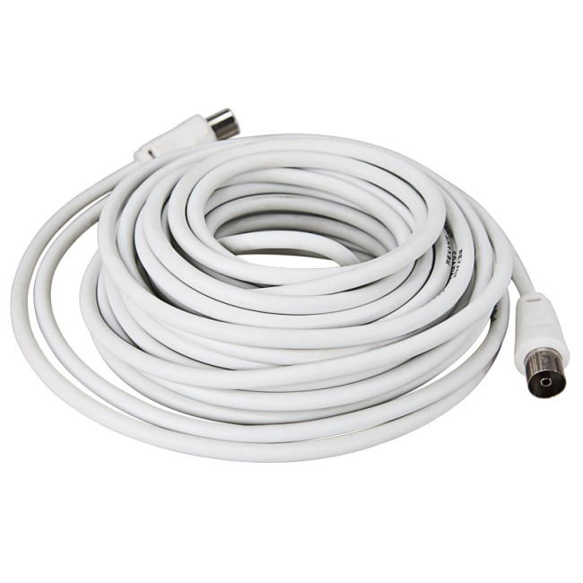 Шнур ТВ гнездо - ТВ штекер, 10м, белый REXANT Шнур ТВ гнездо - ТВ штекер, 10м, белый REXANT