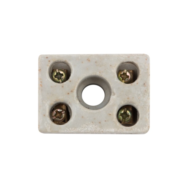 Клемма керамическая винтовая КВ 4 мм² 2 пары контактов с крепежным отверстием (100 шт./уп.) REXANT Клемма керамическая винтовая КВ 4 мм² 2 пары контактов с крепежным отверстием (100 шт./уп.) REXANT