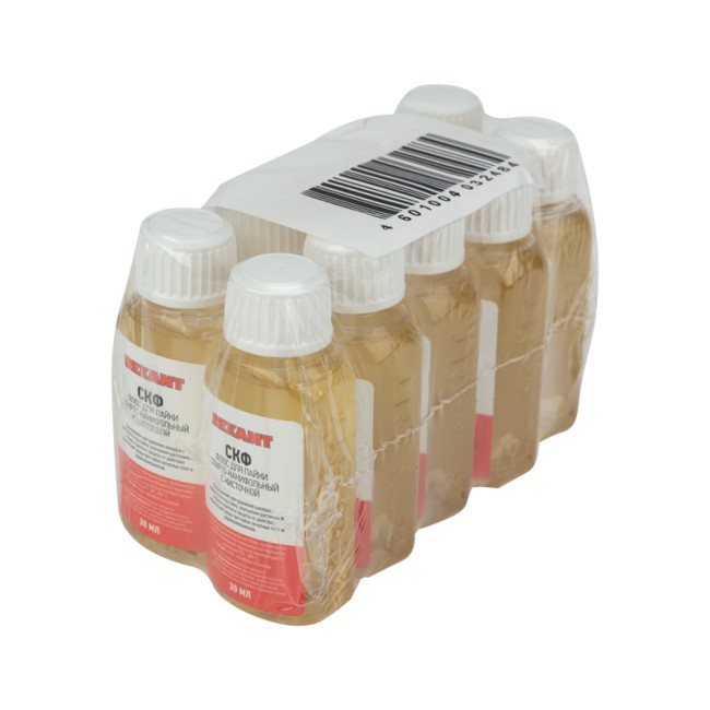 Флюс для пайки, СКФ (спирто-канифольный), 30мл, с кисточкой, флакон REXANT Флюс для пайки, СКФ (спирто-канифольный), 30мл, с кисточкой, флакон REXANT