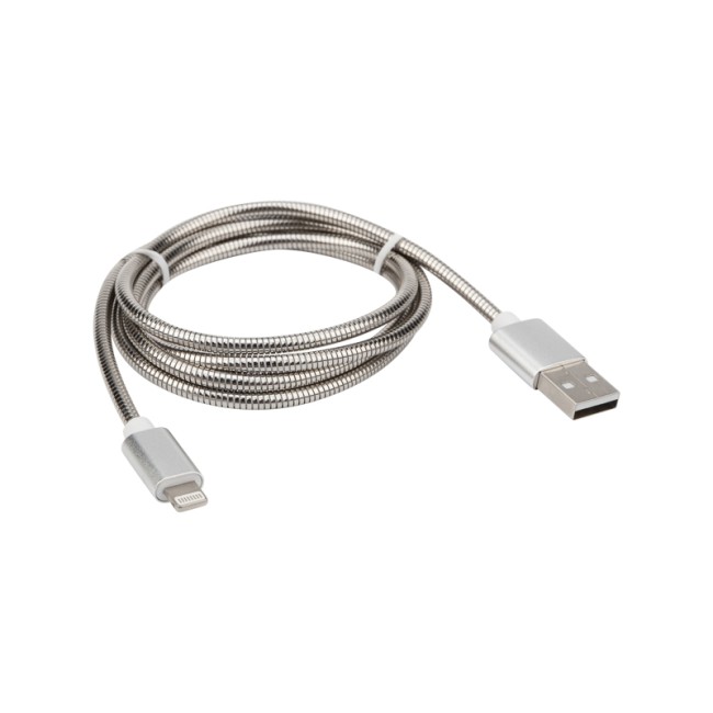 Кабель USB-A-Lighnting для Apple metall/steel color/1m/REXANT Кабель USB-A-Lighnting для Apple metall/steel color/1m/REXANT