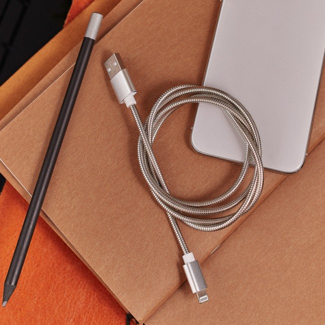 Кабель USB-A-Lighnting для Apple metall/steel color/1m/REXANT Кабель USB-A-Lighnting для Apple metall/steel color/1m/REXANT