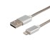 Кабель USB-A-Lighnting для Apple metall/steel color/1m/REXANT