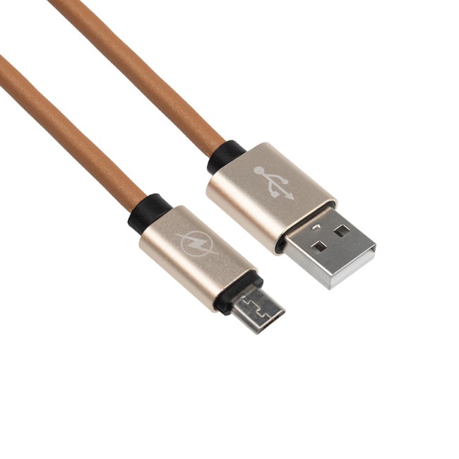 USB кабель micro USB, коричневый эко-кожа, 1 метр REXANT