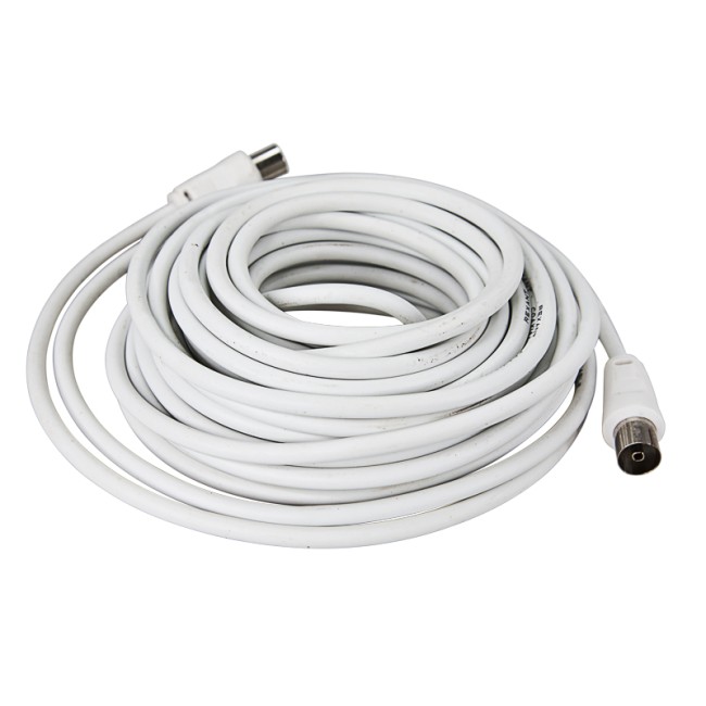 Шнур ТВ гнездо - ТВ штекер, 15м, белый REXANT Шнур ТВ гнездо - ТВ штекер, 15м, белый REXANT