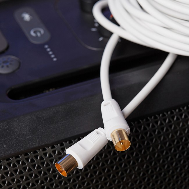 Шнур ТВ гнездо - ТВ штекер, 15м, белый REXANT Шнур ТВ гнездо - ТВ штекер, 15м, белый REXANT