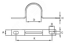Скоба металлическая 19мм двухлапковая оцинкованная Скоба металлическая 19мм двухлапковая оцинкованная