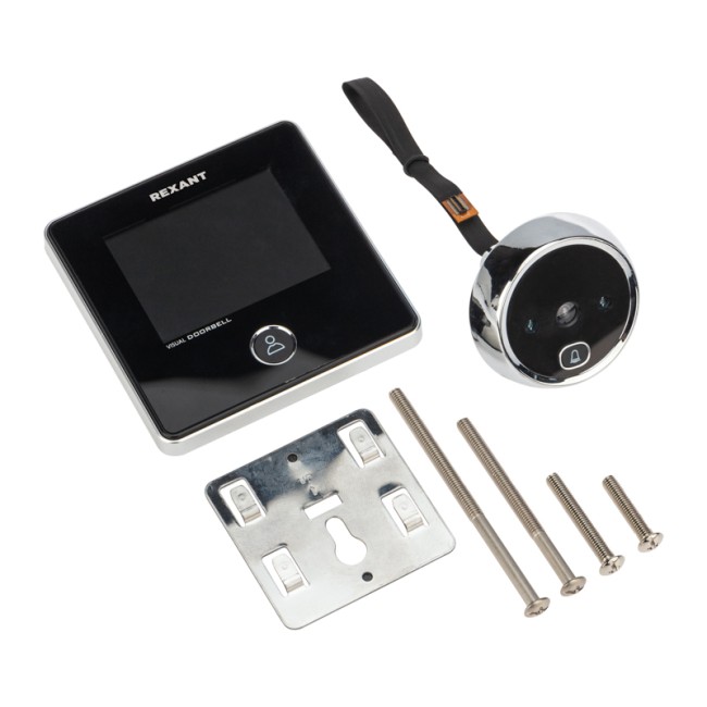 Видеоглазок дверной REXANT (DV-113) с цветным LCD-дисплеем 2.8" с функцией звонка и записи фото, встроенный аккумулятор 