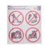 Наклейки запрещающие знаки «Набор наклеек 4 шт. мини- d 9 см» с хедером; 200х200 мм REXANT