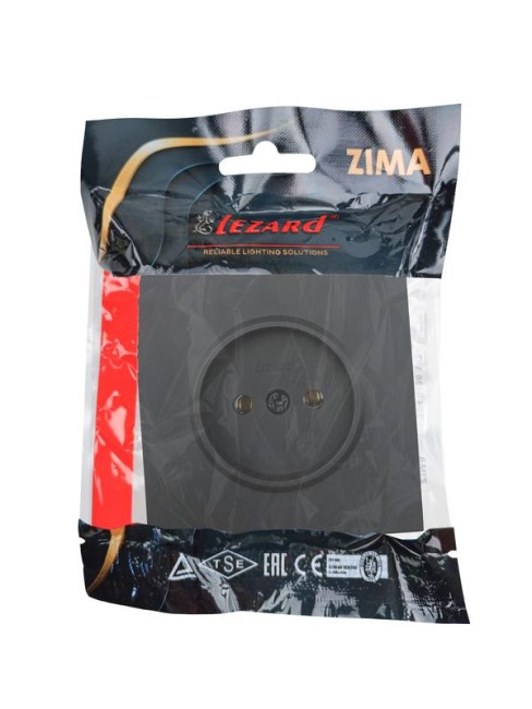Розетка 1 мест. б/з ПБТ СП ZIMA IP20 16А безвинт. зажим черн. бархат LEZARD 704-4288-121BQC