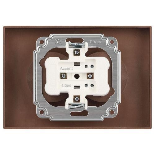 Розетка 2-м СП Accent 6-204-09 16А IP20 250В 2P AL/CU титан Intro Б0063433 Розетка 2-м СП Accent 6-204-09 16А IP20 250В 2P AL/CU титан Intro Б0063433