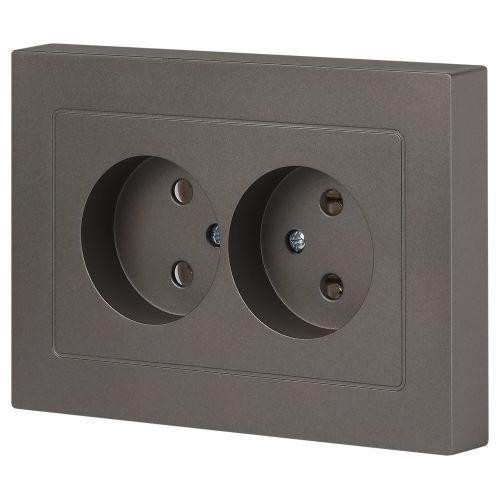 Розетка 2-м СП Accent 6-204-09 16А IP20 250В 2P AL/CU титан Intro Б0063433 Розетка 2-м СП Accent 6-204-09 16А IP20 250В 2P AL/CU титан Intro Б0063433