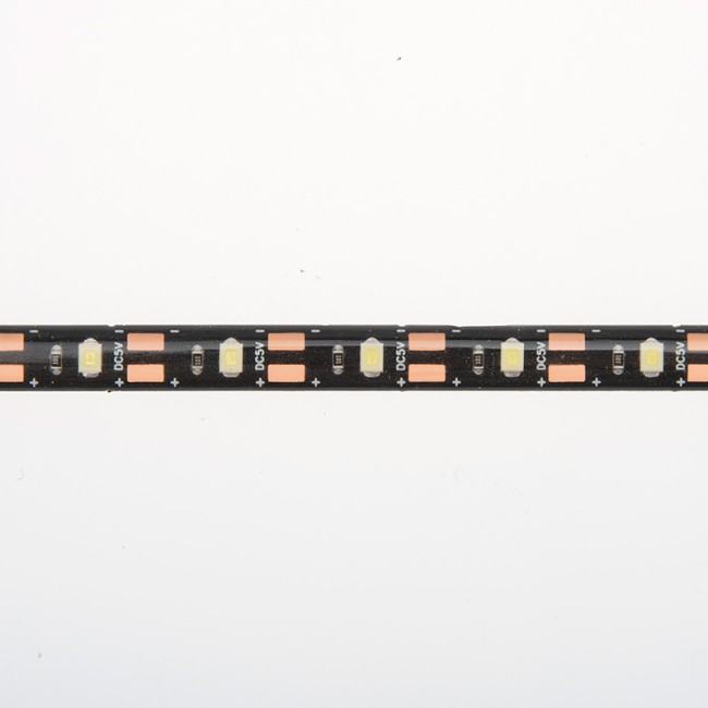 Лента светодиодная 5В, SMD2835, 4,8Вт/м, 60 LED/м, 6500K, 8мм, 1м, с USB коннектором, черная, IP65 LAMPER Лента светодиодная 5В, SMD2835, 4,8Вт/м, 60 LED/м, 6500K, 8мм, 1м, с USB коннектором, черная, IP65 LAMPER