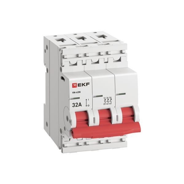 Выключатель нагрузки 3п 32А ВН-63N PROxima EKF S63332 Выключатель нагрузки 3п 32А ВН-63N PROxima EKF S63332