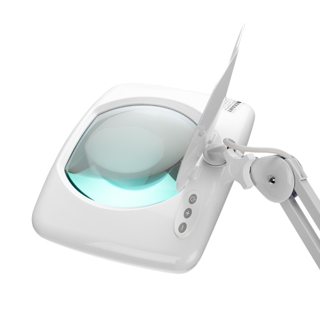 Лупа на струбцине квадратная 5D с подсветкой 60 SMD LED, сенсорный регулятор яркости, 190х157мм, белая REXANT Лупа на струбцине квадратная 5D с подсветкой 60 SMD LED, сенсорный регулятор яркости, 190х157мм, белая REXANT