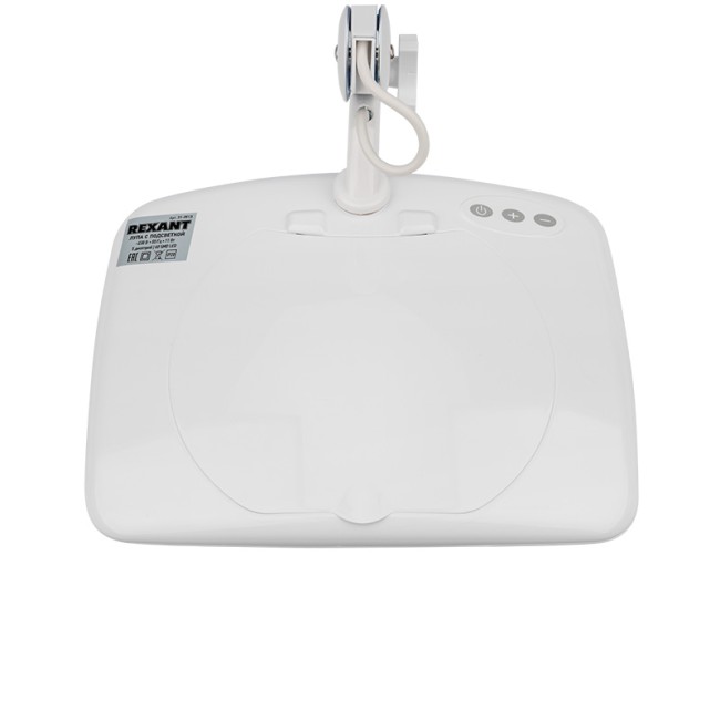 Лупа на струбцине квадратная 5D с подсветкой 60 SMD LED, сенсорный регулятор яркости, 190х157мм, белая REXANT Лупа на струбцине квадратная 5D с подсветкой 60 SMD LED, сенсорный регулятор яркости, 190х157мм, белая REXANT