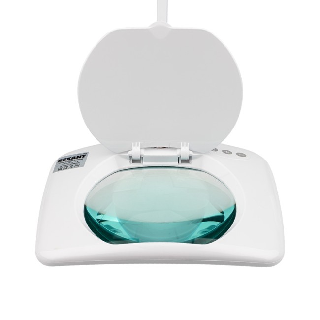 Лупа на струбцине квадратная 5D с подсветкой 60 SMD LED, сенсорный регулятор яркости, 190х157мм, белая REXANT Лупа на струбцине квадратная 5D с подсветкой 60 SMD LED, сенсорный регулятор яркости, 190х157мм, белая REXANT