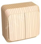 ЭТЮД Выключатель двухклавишный наружный сосна сх.5 ЭТЮД Выключатель двухклавишный наружный сосна сх.5