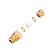 Сальник с двойной резьбой 1/2 и 3/4 для ввода кабеля в трубу, никелированная латунь REXANT Сальник с двойной резьбой 1/2 и 3/4 для ввода кабеля в трубу, никелированная латунь REXANT