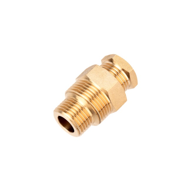 Сальник с двойной резьбой 1/2 и 3/4 для ввода кабеля в трубу, никелированная латунь REXANT Сальник с двойной резьбой 1/2 и 3/4 для ввода кабеля в трубу, никелированная латунь REXANT