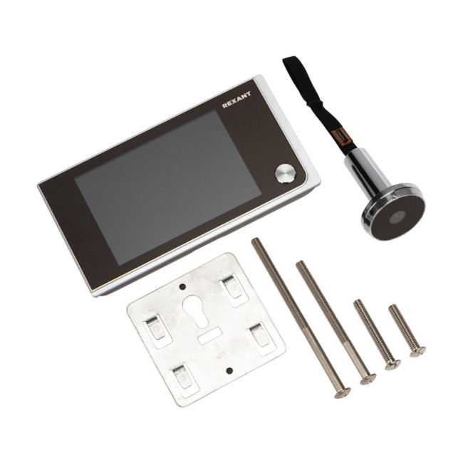 Видеоглазок дверной REXANT (DV-114) с цветным LCD-дисплеем 3.5", широкий угол обзора 120°