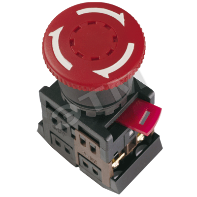 Кнопка красная с фиксацией AE-22 Гриб 240В 1з+1р 240В