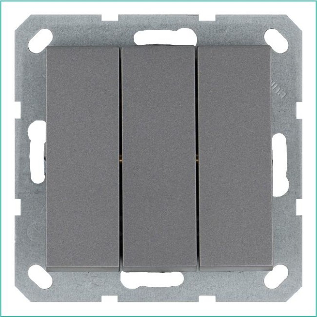 Выключатель 3-кл. 10А IP20 механизм алюм. Jasmart G3031S