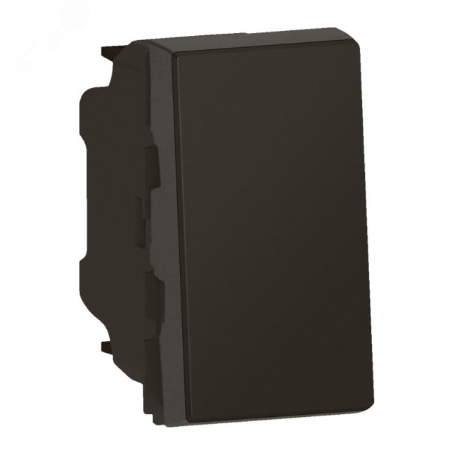 Кнопочный выключатель Mosaic 1 модуль - 6 A - матовый черный