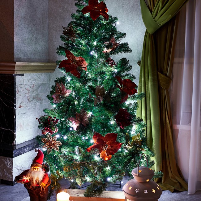 Гирлянда Твинкл-Лайт 20 м, темно-зеленый ПВХ, 160 LED, цвет белый Гирлянда Твинкл-Лайт 20 м, темно-зеленый ПВХ, 160 LED, цвет белый