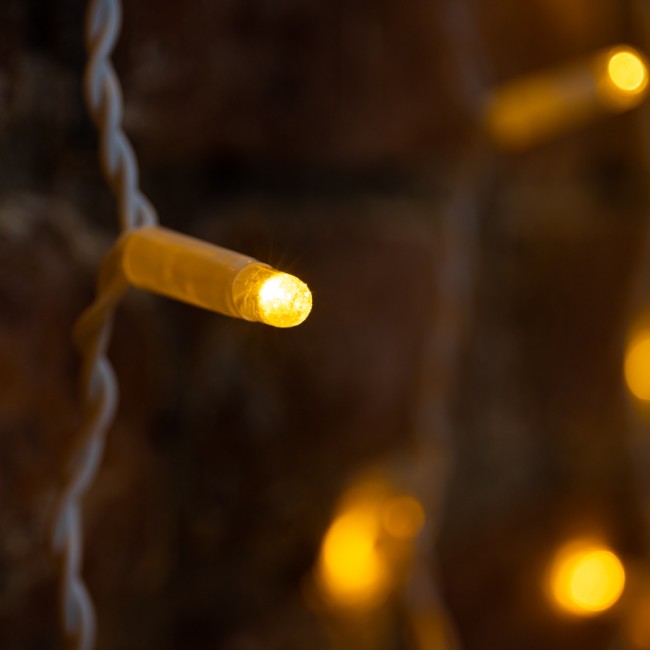 Гирлянда Светодиодный Дождь 2х1,5м, постоянное свечение, белый провод, 230 В, диоды ЖЁЛТЫЕ (шнур питания в комплекте)