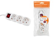 Удлинитель бытовой У03В выключатель, 3 гнезда, 3метра, с заземлением, ПВС 3х1мм2 16А/250В TDM Удлинитель бытовой У03В выключатель, 3 гнезда, 3метра, с заземлением, ПВС 3х1мм2 16А/250В TDM