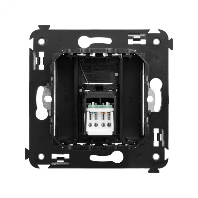 Компьютерная розетка RJ-45 в стену, кат.6 одинарная,''Avanti'', ''Черный матовый''