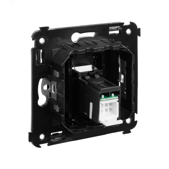 Компьютерная розетка RJ-45 в стену, кат.6 одинарная,''Avanti'', ''Черный матовый''